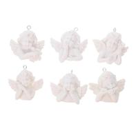 OFFSCH Figurines Miniatures D'anges En Résine Porte-clés 12 Pièces Argenté, Accessoires Diy Bijouterie, Décoration Rétro Pour Loisirs Créatifs, Présents Artisanaux Et Personnalisation