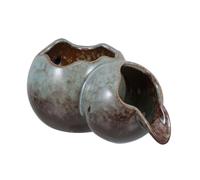 OFFSCH Fontaine de Table Céramique Circulante Bassin Étang à Recirculation pour Aquarium et Décor de Jardin Jarre Terre Cuite avec Cascade pour Patio et Bureau