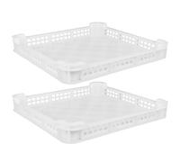 OFFSCH Freezer tray and mesh food basket - blanc plastic stackable trays for produce and meat transport and freezing - 2pcs meal prep storage