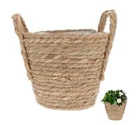 OFFSCH Jardinière Rétro en Jonc de Mer 20cm, Khaki, Intérieure