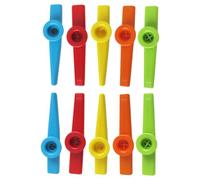 OFFSCH Kazoos en Plastique pour Garçon et Filles 10 Pcs Couleurs Aléatoires Instruments de Musique Faciles à Apprendre, Compatibles Ukulélé et Guitare, Jouets Éducatifs Couleur Aléatoire