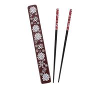 OFFSCH Lot Baguettes Bois Réutilisables Avec Étui Portable Style Japonais Naturel Accessoires Pour Dîner Pratiques Et Légers