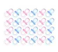 OFFSCH Lot de 100 Mini-Tétines en Acrylique Transparent 50 Rose 50 Bleu Décorations Solide pour Shower Accessoires Légers pour Fête Prénatale et Souvenirs D’Invités