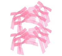OFFSCH Lot de 12 Étiquettes Décoratives Nœud Rose 25 CM en Tissu Légères 26 G pour Marque-Boisson et Décoration D’Événements Mariage Anniversaire et Noël