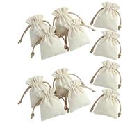 OFFSCH Lot de 12 Pochettes à Bijoux 7X9 CM en Coton Cordon de Serrage Petits Paquet de Rangement Réutilisables pour Bijoux Présents Mariage et Accessoires Pochettes Pratiques pour