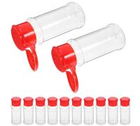 OFFSCH Lot de 12 Pots à Épices en Plastique 100ml Protection Lumière et Humidité, Distributeurs Pratiques Cuisine Réutilisable