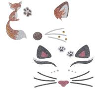 OFFSCH Lot De 4 Autocollants Pour Visage D'Animaux Étiquette Autocollante Mignon Maquillage Fête Bricolage Ornement Autocollants Pour Le Visage Pour Femmes Décoration De