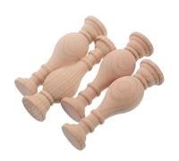 OFFSCH Lot de 4 Balustres Décoratifs en Bois Brut 99 X 28 X 28 CM Couleur Crème pour Meubles et Escaliers Intérieurs Pièces Détachées Robustes pour Rénovation et Décoration