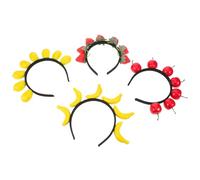 OFFSCH Lot De 4 Bandeaux Fraise Déguisement De Fruits Pour Halloween Bandeaux Pour Filles Bandeau Gourmand Accessoires Pour Cheveux Bandeau Mangue Coiffe