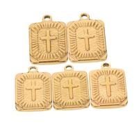 OFFSCH Lot De 5 Breloques En Métal Pour La Fabrication De Bijoux Pendentifs En Croix Breloques Pour Colliers Mini Croix Pendentifs De Foi DIY Dorés