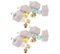 OFFSCH Lot de 8 Pierres de Dentition en Roche Volcanique Forme Fleur pour Chinchilla et Petits Animaux, Favorisant Santé Dentaire et Jeu Interactif Couleur Aléatoire