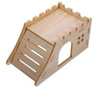 OFFSCH Maison en Bois Cachette Résistante pour Petits Animaux avec Rampe Double Étage pour Hamster, Lapin ou Cochon d'Inde, pour Cage Intérieure et Jeu