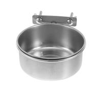 OFFSCH Mangeoire pour Perroquets en Acier Inoxydable Multifonction, Bol Moyen 12 Cm, Support Nourriture et Gobelet Intégré, pour Cage Oiseaux Petits Animaux, Perruches et Calopsittes