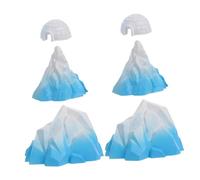 OFFSCH Maquettes D'icebergs et Maisons de Glace Miniatures en PVC et Mousse - Lot de 6 Pièces - Décoration Aquarium Paysagère Arctique - Ornements Réalistes pour Aquariophiles