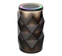 OFFSCH Mini Haut-Parleur LED sans Fil Noir en Plastique, Son Stéréo | Lecture sans Fil, Câble Audio 3,5mm, pour Radio et Ordinateur de Bureau