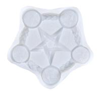 OFFSCH Moule à Bougie Pentagramme Blanc en Silicone, Support 5 Chandelles, Facile à Démouler pour Usage Divinatoire