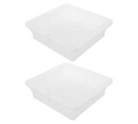 OFFSCH Moule en Plastique Blanc pour Pavés Carrés en Ciment, Lot de 2, Système D’Assemblage Rapide, pour Construction et Aménagement Rural