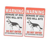 OFFSCH Ornement Élégant 2 Pièces Panneau Davertissement Pour Chien Panneaux Davertissement Pour Cour Résistant Aux Intempéries