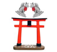 OFFSCH Ornement Miniature Torii Et Statue Renard pour Aquarium Décoration Zen D'extérieur Et Bureau Mini Torii en Résine, Porte Shinto Japonerie, Kit Décoratif DIY