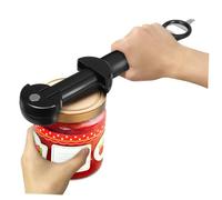 OFFSCH Ouvre-bocal Manuel Multifonction Réglable, Poignée Ergonomique, Acier Inoxydable Pa 201, Noir, Adapté Aux Seniors, Pratique Cuisine L’ouverture Rapide Des Bocaux,