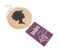 OFFSCH Panneau de Toilettes Femmes en Bois Naturel, Panneau Mural Décoratif Rustique, Signalétique Commerciale pour Wc, Panneaux Décoratifs de Salle de Bain Campagnards, Usage Intérieur