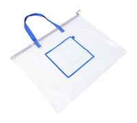OFFSCH Paquet de Rangement pour Affiches Grand Paquet Organiseur avec Poignée et Fermeture Éclair Bleu en PVC Facile à Transporter pour Enseignants et Artistes