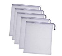 OFFSCH Paquet en Filet Réutilisables 5Pcs Cordon de Serrage Paquet de Lavage pour Fruits et Légumes Polyvalents Stockage Lavage et Voyage