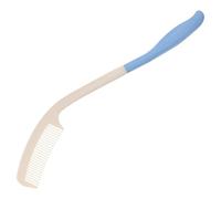 OFFSCH Peigne en plastique à manche courbé pour personnes âgées, dents lisses, design solide, massage capillaire, usage en établissement de soins