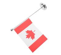 OFFSCH Petit Drapeau National de Bureau Canadien en Polyester Réutilisable Support en Plastique et Fer, Design Unique Perche, pour Décoration de Bureau et Restaurants
