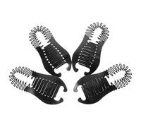 OFFSCH Pinces à Cheveux Latérales Flexibles Lot de 4 en Plastique Noir Robustes et Pliables, Accessoires pour Coiffures Tressées et Queues de Cheval