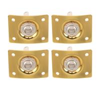 OFFSCH Plaque de Prise de Sortie Jack pour Guitare Électrique Dorée Lot de 4 Pièces Accessoire Compatible pour Basse et Guitare Plaque Carrée Robuste pour Réparation et Amélioration