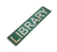 OFFSCH Plaque Murale en Étain Solide pour Bibliothèque, Décor Vintage Rétro, Art Mural Extérieur et Intérieur, Panneau Décoratif Thématique Livres, Dimensions Flexibles pour Maison