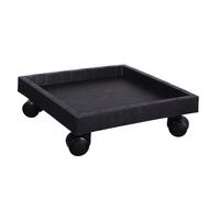OFFSCH Plateau Carré pour Pot de Fleurs avec roulettes, Plastique Noir | Anti-fuite D’eau Terre, sans Odeur ni Bavure, Mobile, pour Terrasse et Balcon