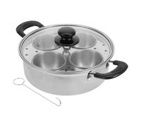 OFFSCH Poêle à Œufs Pochés en Acier Inoxydable avec 4 Coupelles Antiadhésives Cuiseur Vapeur Multifonction pour Œufs Durs Raviolis et Légumes la Cuisine Domestique et Professionnelle