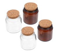 OFFSCH Pot à Bougie Parfumée en Verre Couvercle en Bois 100ml Réutilisable et Facile à Utiliser pour Décoration Intérieure 4 Pièces