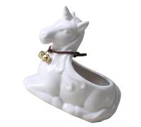 OFFSCH Pot de Fleurs en Céramique Motif Licorne pour Plantes Succulentes, Décoration Bureau et Balcon, Vase Sculptural pour Intérieur et Jardin
