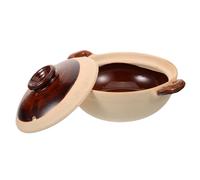 OFFSCH Pot En Terre Cuite Cuisson 500 Ml, Marmite Traditionnelle En Argile Résistante à La Chaleur, Cocotte Pour Cuisson De Ragoût Et Fondue, Utilisation Familiale