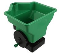 OFFSCH Semoir Manuel à Manivelle Portable en Plastique Vert, Épandeur de Semences Compact pour Pelouse, Jardin et Potager, Outil Précis pour Épandage Uniforme, Léger et Facile à