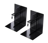 OFFSCH Serrage Livres Créatifs en Métal Noir Style Chinois Lot de 2 Pièces Supports Décoratifs pour Bibliothèque Cadre Serrage Livres Simple Antirouille Organiseurs de pour