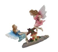 OFFSCH Statue de Fée pour Jardin Résine Décoration Extérieure pour Pot de Fleurs Ornement pour Statuette Ange Jouant Balançoire pour Patio Pelouse et Table