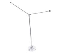 OFFSCH Support De Drapeau De Bureau Métallique Argenté Fixation V, Base Stable pour Table De Négociation, Porte-Drapeau Intérieur pour Réunions Et Événements Formels