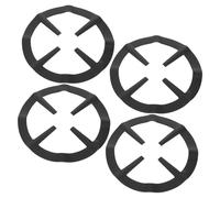 OFFSCH Support de Grille pour Brûleur à Gaz en Acier Inoxydable Noir, Réducteur de Brûleur Rapide, Lot de 4 Pièces pour Cafetière et Petits Ustensiles Cuisine