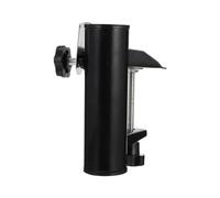 OFFSCH Support de Parasol Fixation Clip en Acier pour Pied de Parasol diamètre 28-35mm se fixant Table jusqu'à 6cm idéal pour Cour et extérieur avec Renfort à vis