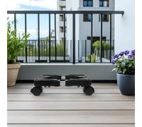 OFFSCH Support Multifonction pour Pots De Fleurs Soucoupe en Plastique À roulettes Plateau pour Pots De Fleurs avec roulettes Support pour Chariot D'Extérieur Noir