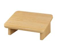 OFFSCH Tabouret de Bureau en Bois 30 Cm Antidérapant, Repose-Pieds Ménager Compact pour Surélever Jambes et Pieds, Marchepied Stable pour Maison et Bureau, Finition Chêne Naturel