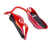 OFFSCH Téléphone Fixe à Cordon Forme Rouges Design Décoratif Élégant Qualité Sonore Claire Fonction Pratique pour Maison et Bureau