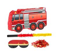 OFFSCH Tour De Camion De Pompiers Accessoires De Fête De Camion De Pompiers De Farce De Pinata Rempli De Sucre Pinata Remplissage Papier Rouge