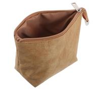 OFFSCH Trousse de Maquillage Étanche en Papier Technique Naturel, Grosse Capacité Poignée Portable, Pochette de Rangement Polyvalente pour Cosmétiques et Articles de Toilette, pour Voyage