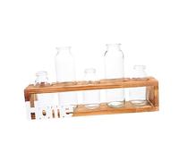 OFFSCH Vase À Fleurs Hydroponique en Bois Et Verre Ornement Hydroponique Décoration De Bureau