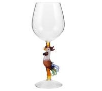 OFFSCH Verre à Vin à Pied Décoratif Motif Coq Cristal, Capacité 280 Ml, Diamètre 8 Cm, Hauteur 20,5 Cm, Verre de Fête Vintage pour Pâques et Dîner Élégant